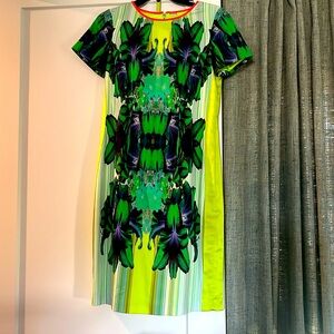 Elie Tahari floral print dress with back zipper